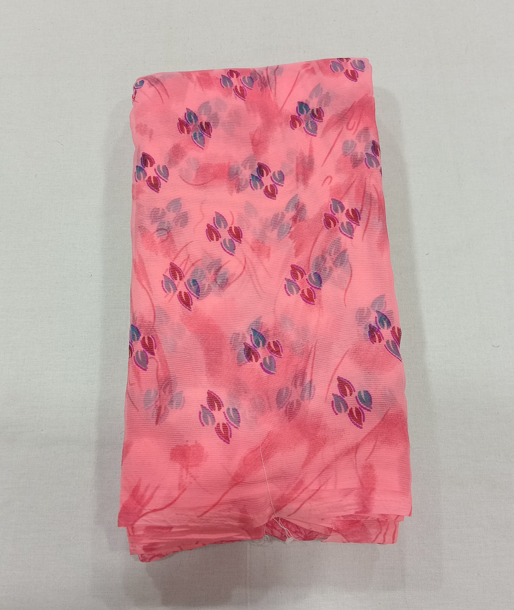 Chiffon Saree with printed Petals in Light Rose Pink color