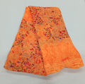 Chiffon Saree with printed Mini Flowers in Orange color