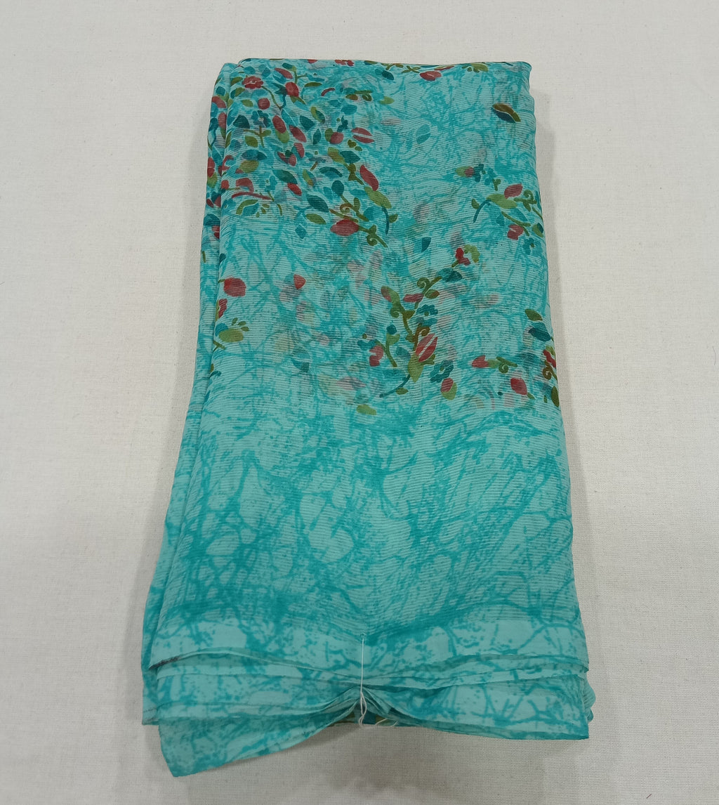 Chiffon Saree with printed Mini Flowers in Pink color (Copy)