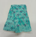 Chiffon Saree with printed Petals in Light Turquoise color
