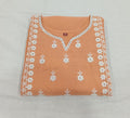 Cotton Kurti Embroidered Straight Cut with Side Slits in Yellow Color