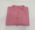 Cotton Kurti Straight Cut with Wooden Buttons in Dusty Pink Color