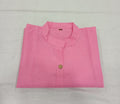 Cotton Kurti Straight Cut with Wooden Buttons in Pink Color