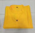 Cotton Kurti Straight Cut with Wooden Buttons in Yellow Color