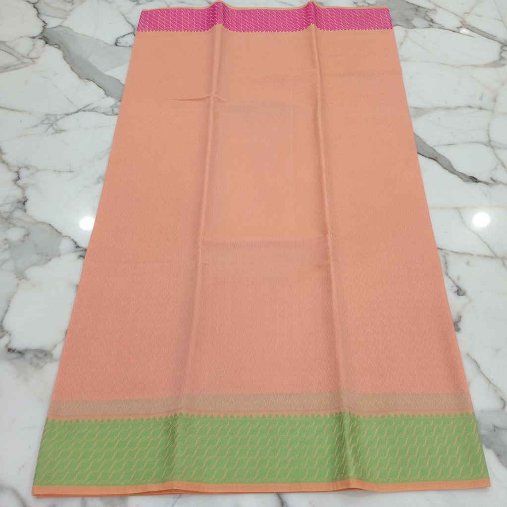 Silk Cotton Saree with intricate weaving border and pallu in Light Yellow Color with contrast borders