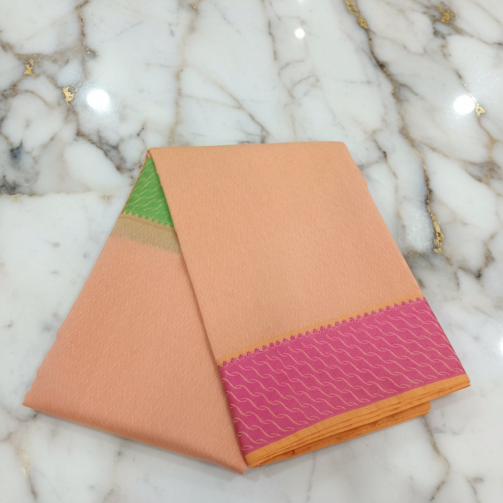 Silk Cotton Saree with intricate weaving border and pallu in Light Yellow Color with contrast borders