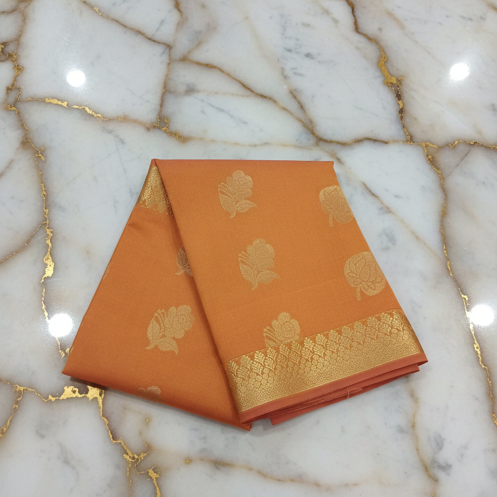 Silk Cotton Saree with intricate weaving border and pallu in Yellow Color with Gold zari thread weaving
