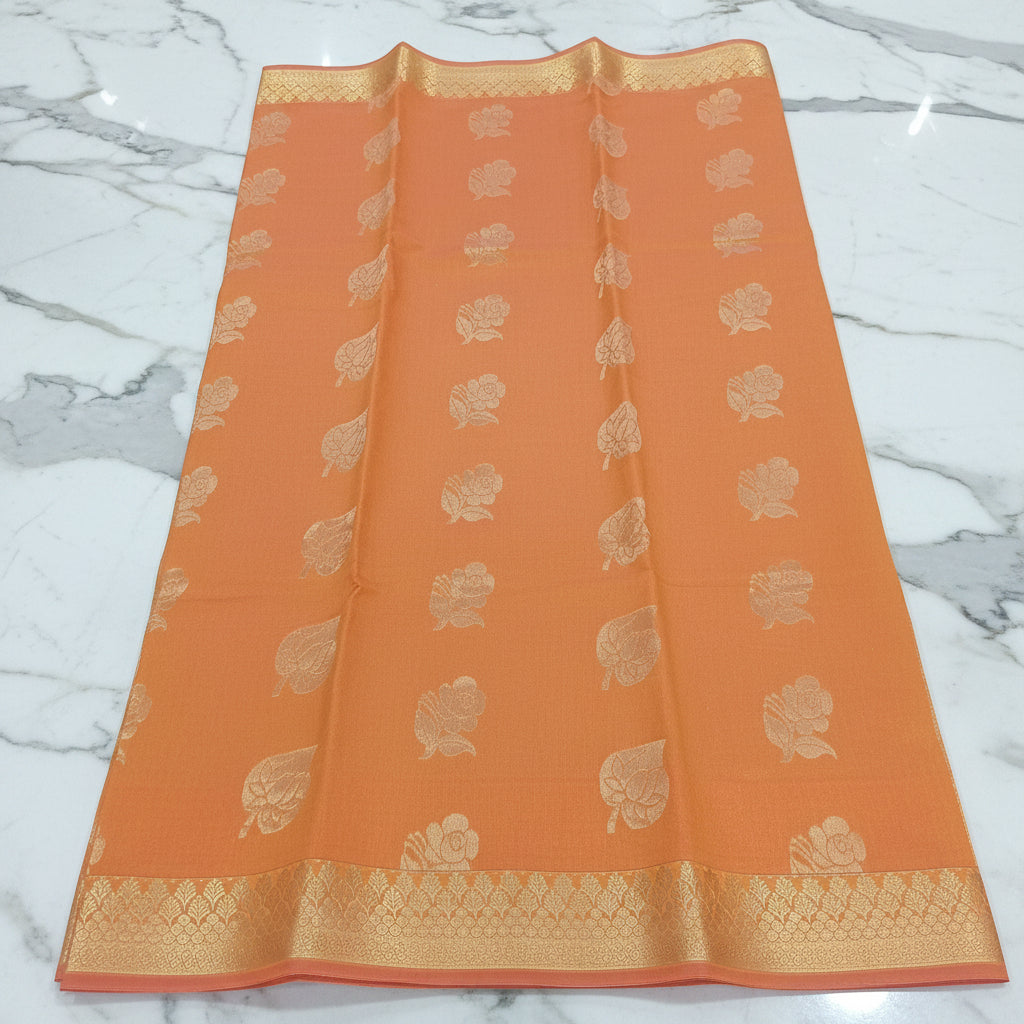 Silk Cotton Saree with intricate weaving border and pallu in Yellow Color with Gold zari thread weaving