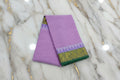 Silk Cotton Saree with floral pattern Border Gold Zari in Purple Color