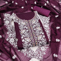Silk Embroidered Churidhar Sets with Dupatta in Purple Color