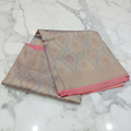 Kanchipuram Pure Silk Saree with detailed Butta motifs and luxurious Pallu in Grey color