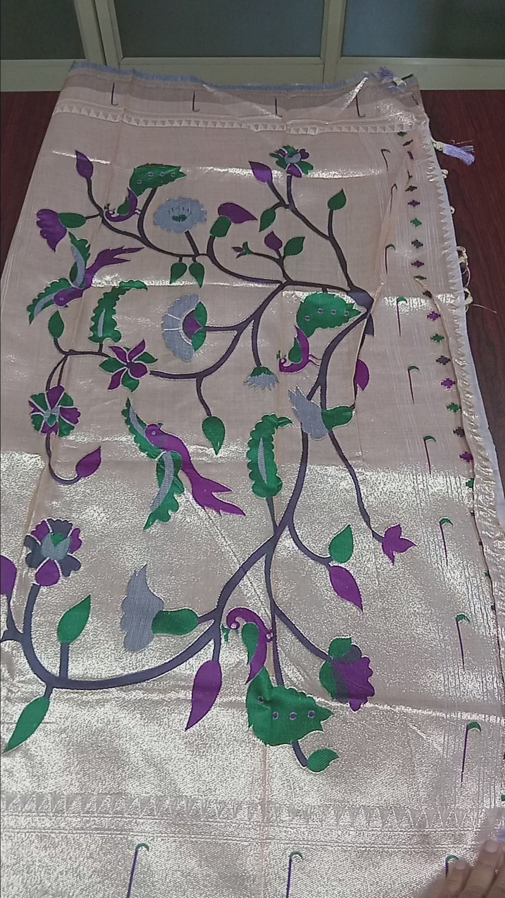 Patola Pure Silk Saree with Rich Gold Color Zari Border and Pallu in Light Purple Color